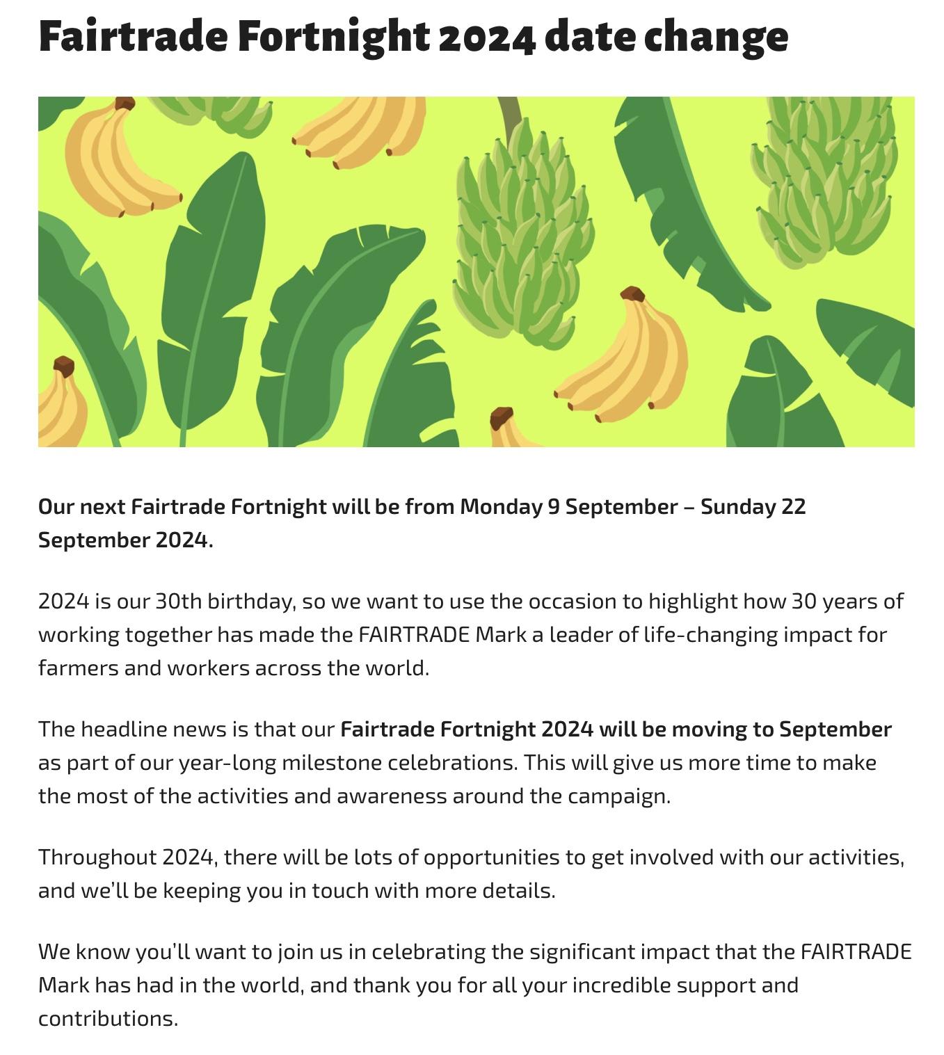 News from the Fairtrade Foundation